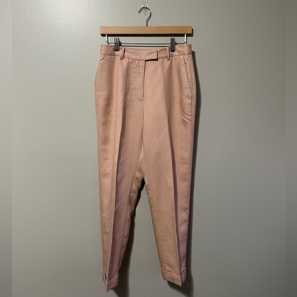 Frank And Oak High Waist Ankle Linen Blend Pant Cuffs - Picture 3 of 10